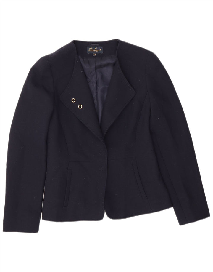 Luisa Spagnoli Dame Open Blazer Jacket IT 42 Medium Navy Blue