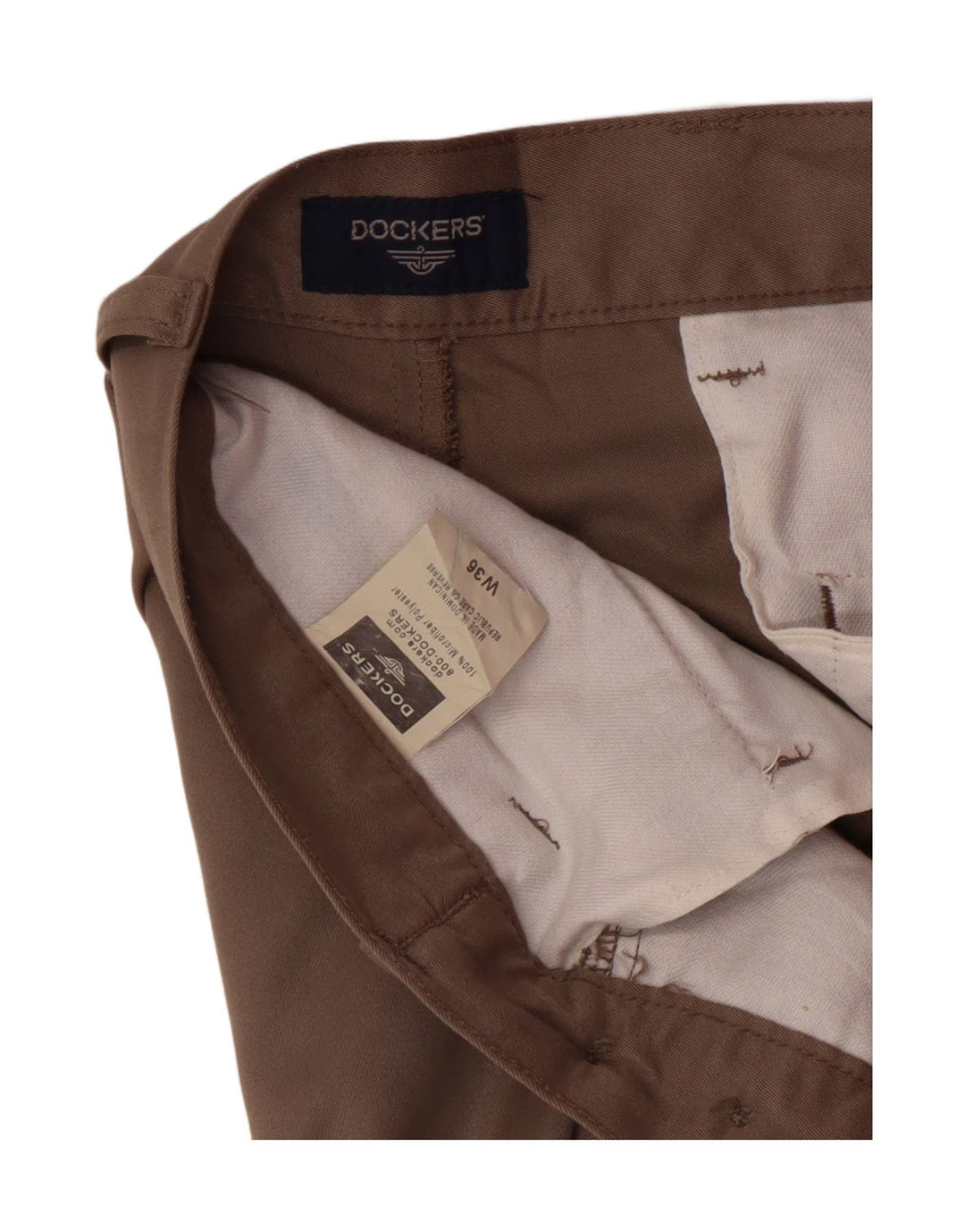DOCKERS Herre Pegged Chino Shorts W36 Large Brown Polyester