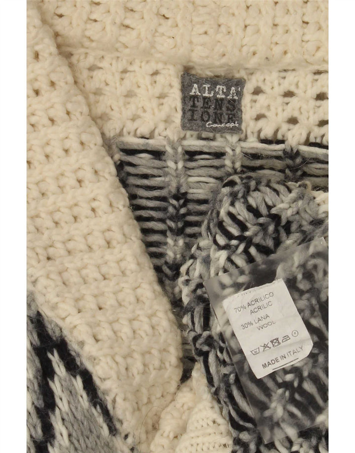 Altatensione Herre cardigan sweater Medium Off White Fair Isle Akryl