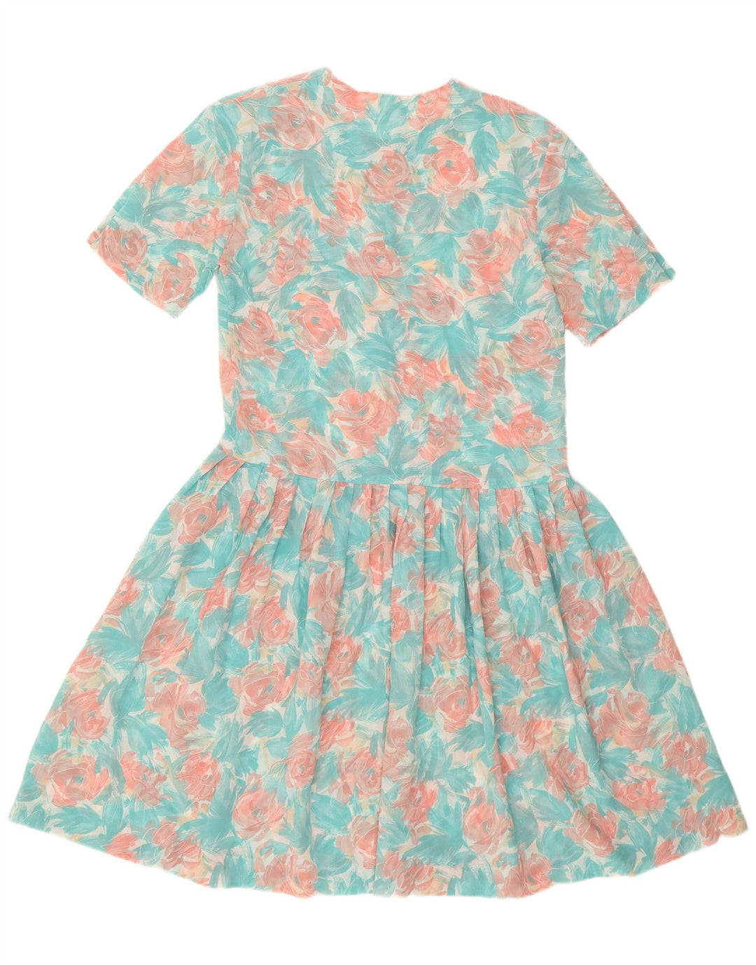Eastex Womens Swing Dress UK 12 Medium Turkis Floral Polyester