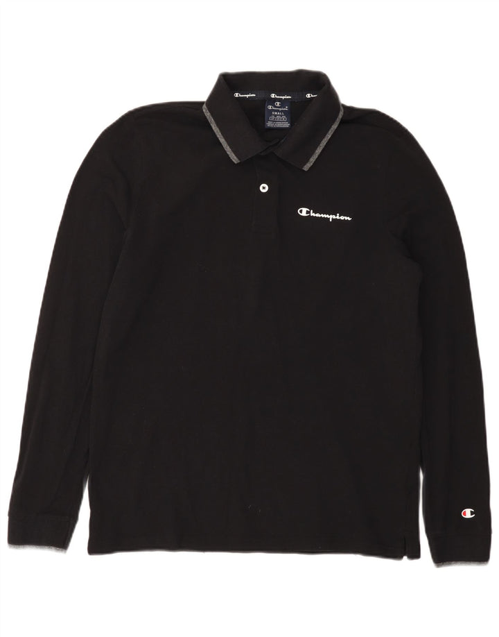 CHAMPION Langærmet poloshirt til mænd Lille sort bomuld