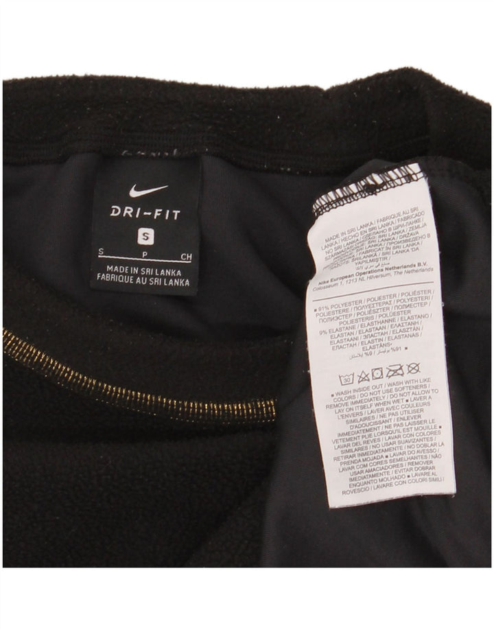 Nike Womens Crop Fleece Jumper UK 10 Small Black Polyester