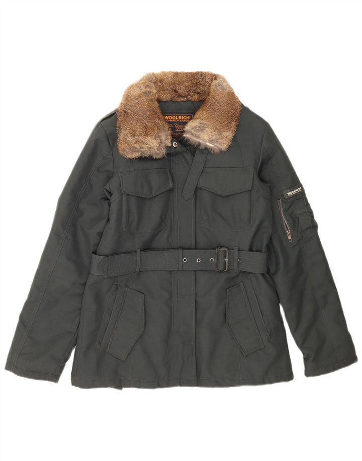 Woolrich Womens Utility Jacket UK 14 Medium Grey Nylon