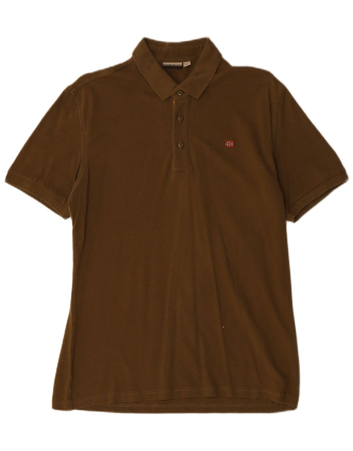 Napapijri Herre poloshirt Stor Khaki Bomuld