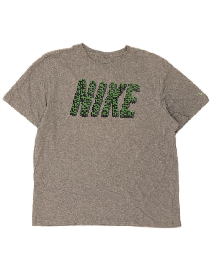 Nike grafisk T-shirt top til mænd, stor grå flækket