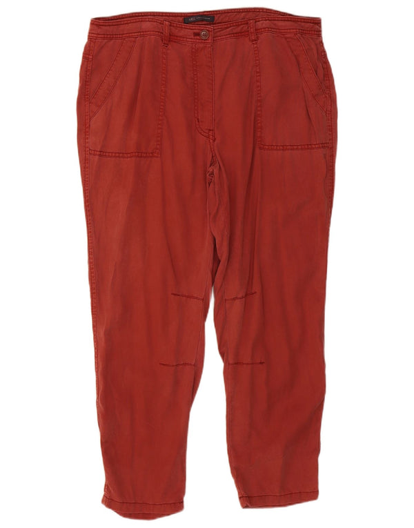 Marks & Spencer kvinders højtaljede chinobukser UK 16 Large W34 L26 Red