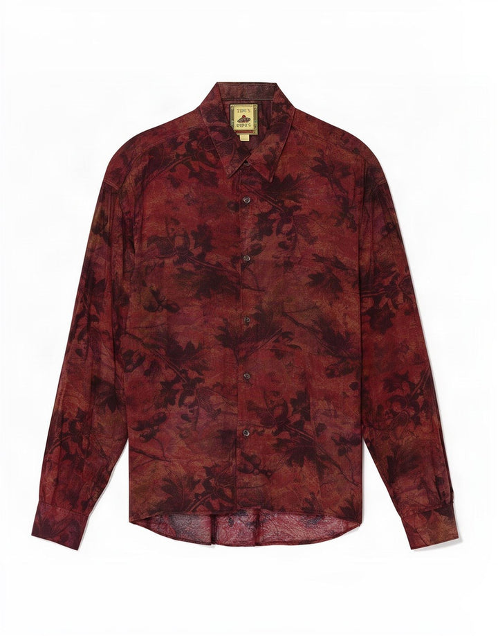 Tipo' S Herreskjorte Lille Burgundy Floral Viscose