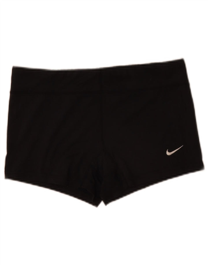 Nike Dame Dri Fit Sport Shorts UK 10 Small Black Polyester