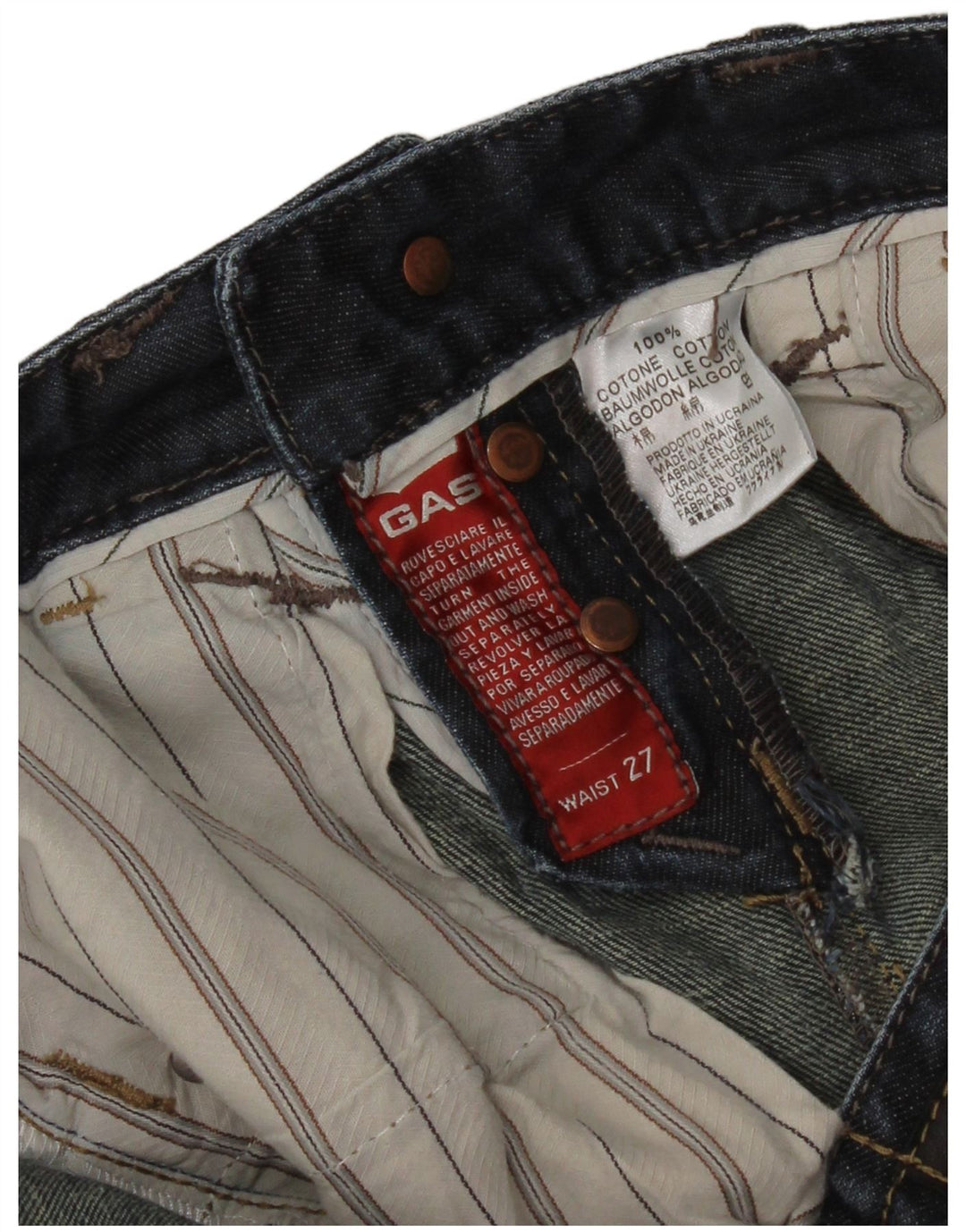 Gas denimshorts til kvinder W27 Små marineblå bomuld