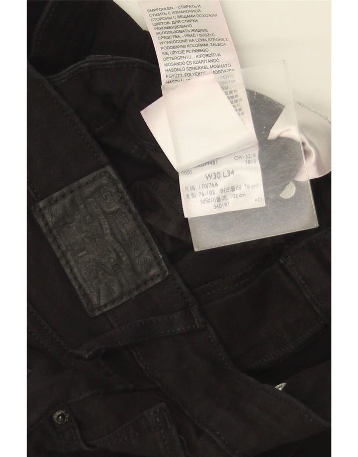 Levi's Dame 710 Slim Jeans W30 L34 Sort Bomuld