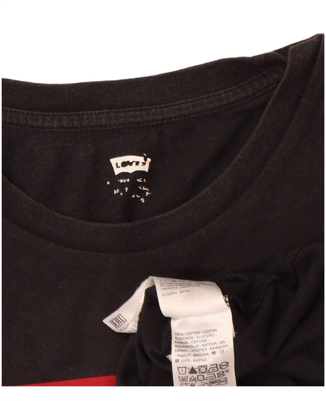Levi's Herre grafisk T-shirt Top Stor sort bomuld