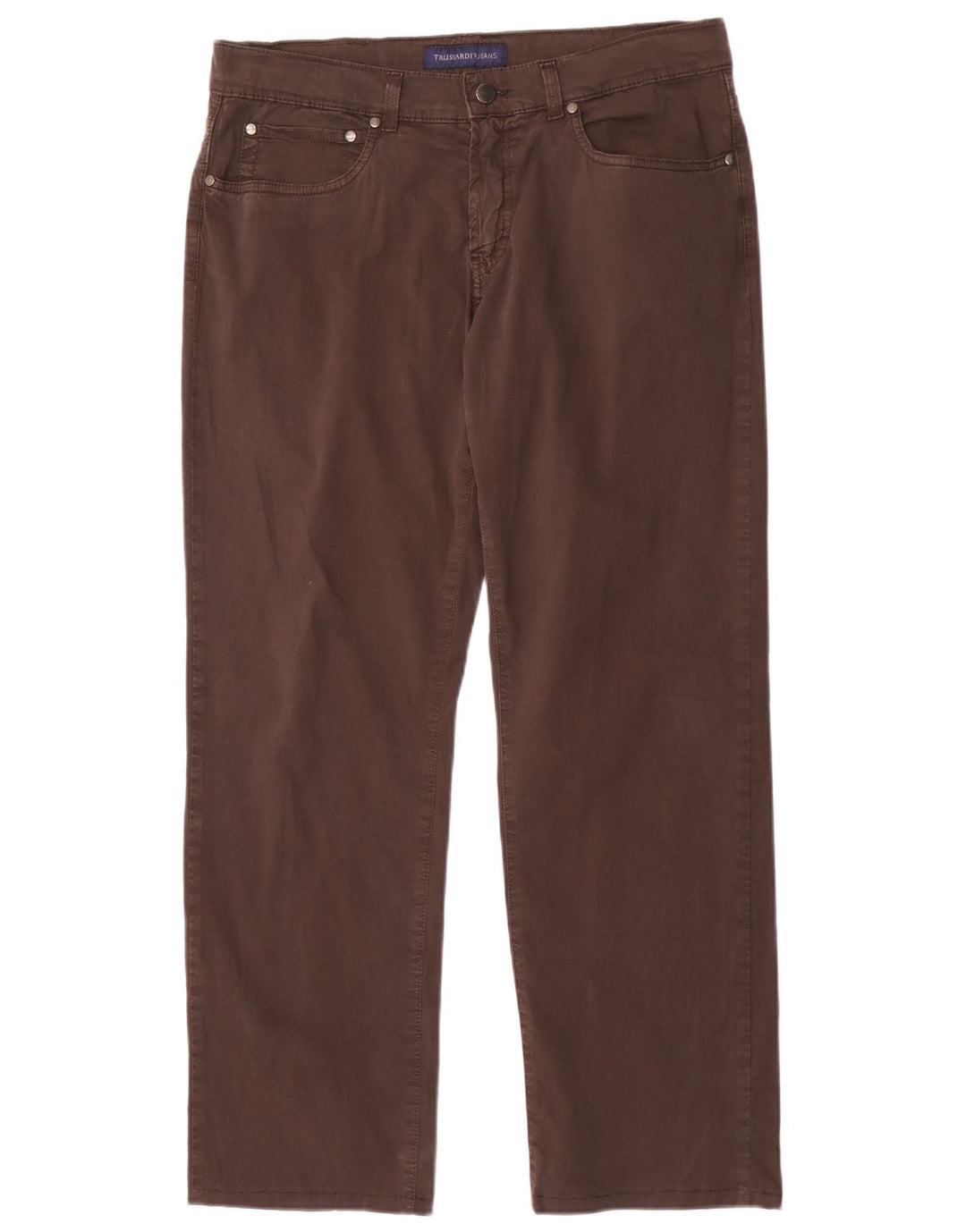 Trussardi Straight Jeans til mænd W35 L30 brun bomuld