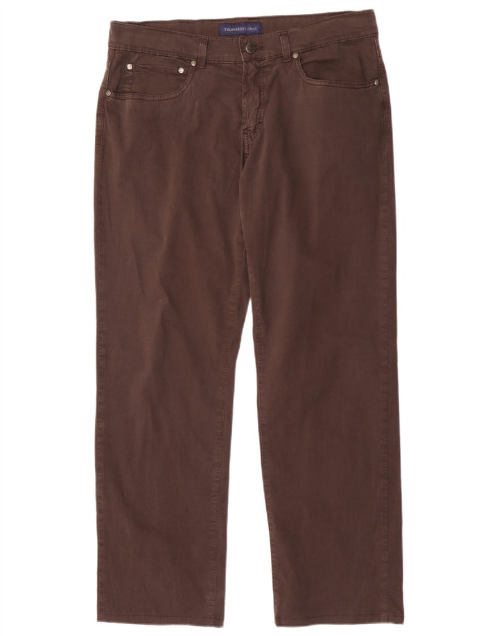 Trussardi Straight Jeans til mænd W35 L30 brun bomuld