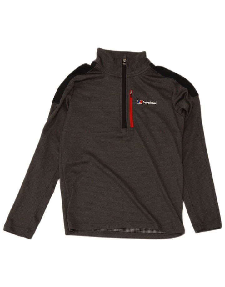 Berghaus Boys Pullover med lynlås-hals træningsdragt Top 11-12 år Grå Colourblock