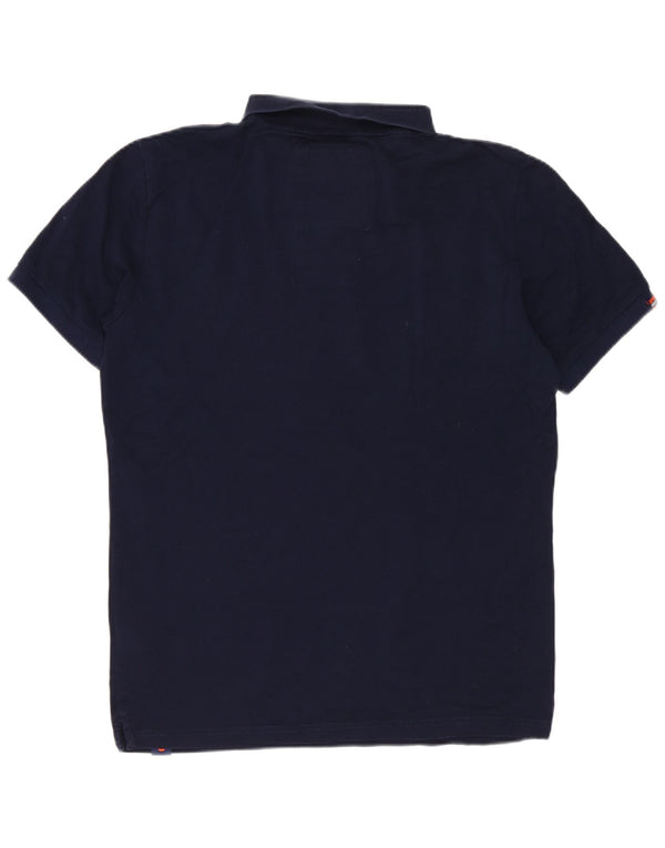 Superdry Mens Polo Shirt Small Navy Blue Cotton