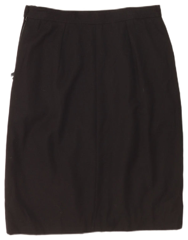 Valentino Womens High Waist Pencil Skirt IT 46 Large W28 Black Lambswool