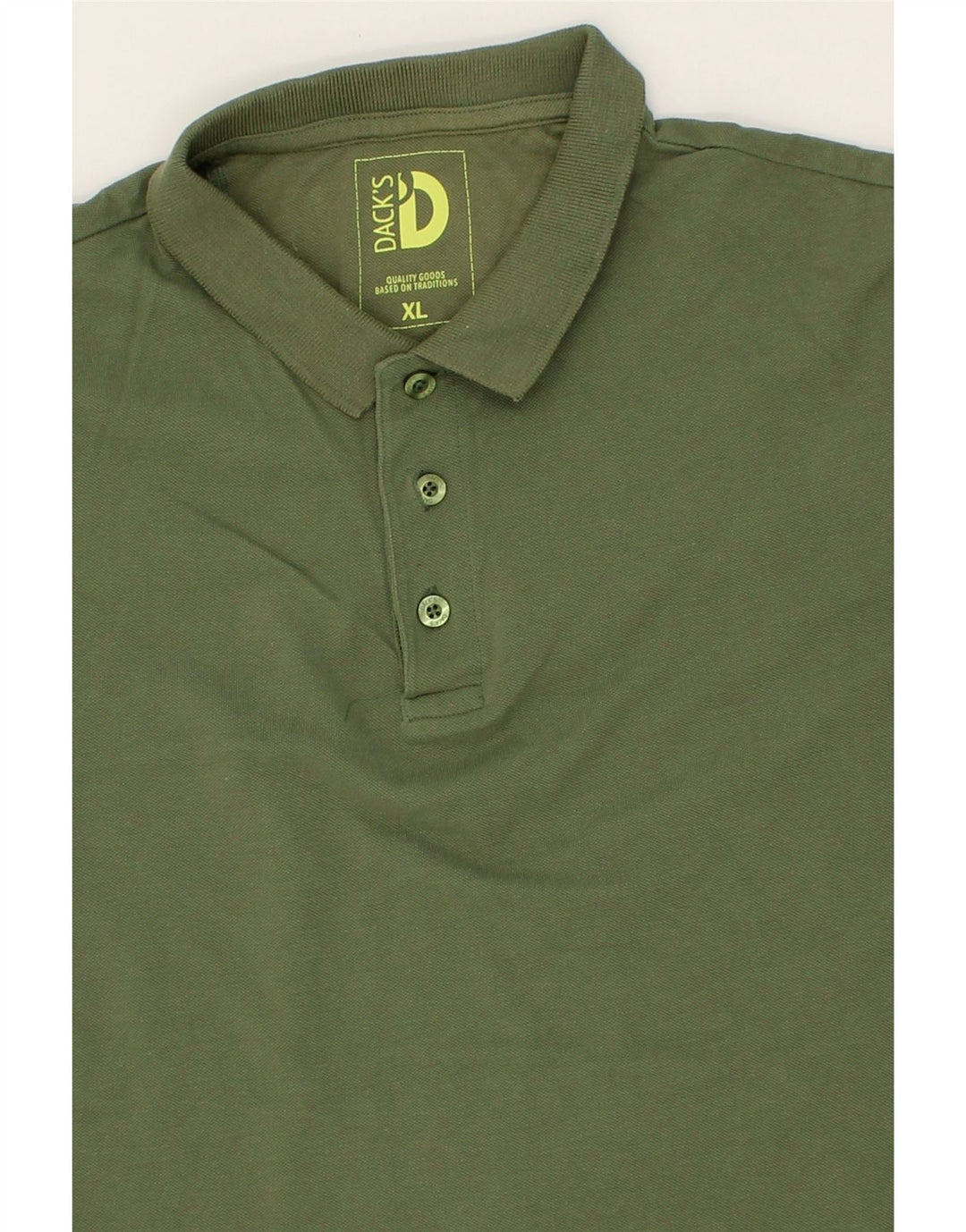DACK'S Mens Polo Shirt XL Green Cotton Vintage Dack's and Second-Hand Dack's from Messina Hembry 