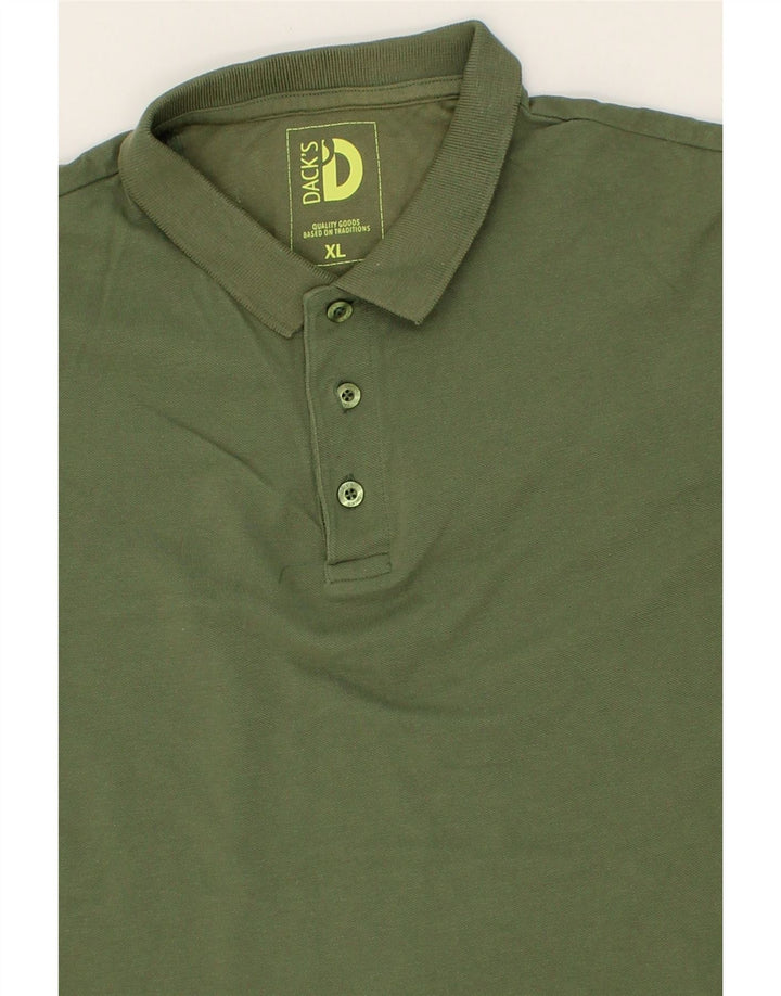 DACK'S Mens Polo Shirt XL Green Cotton Vintage Dack's and Second-Hand Dack's from Messina Hembry 