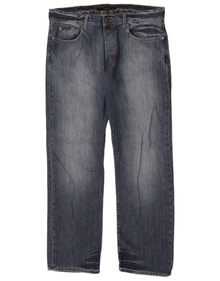 Calvin Klein Herre Straight Jeans W36 L32 Blå Bomuld