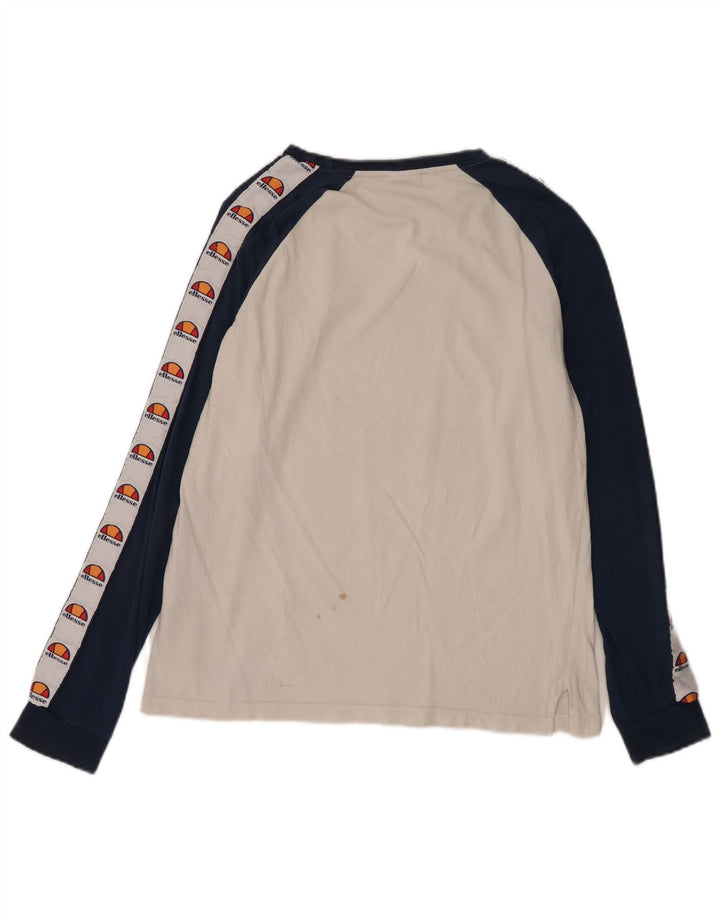 Ellesse Herre Grafisk Top Langærmet Medium Hvid Colourblock Bomuld