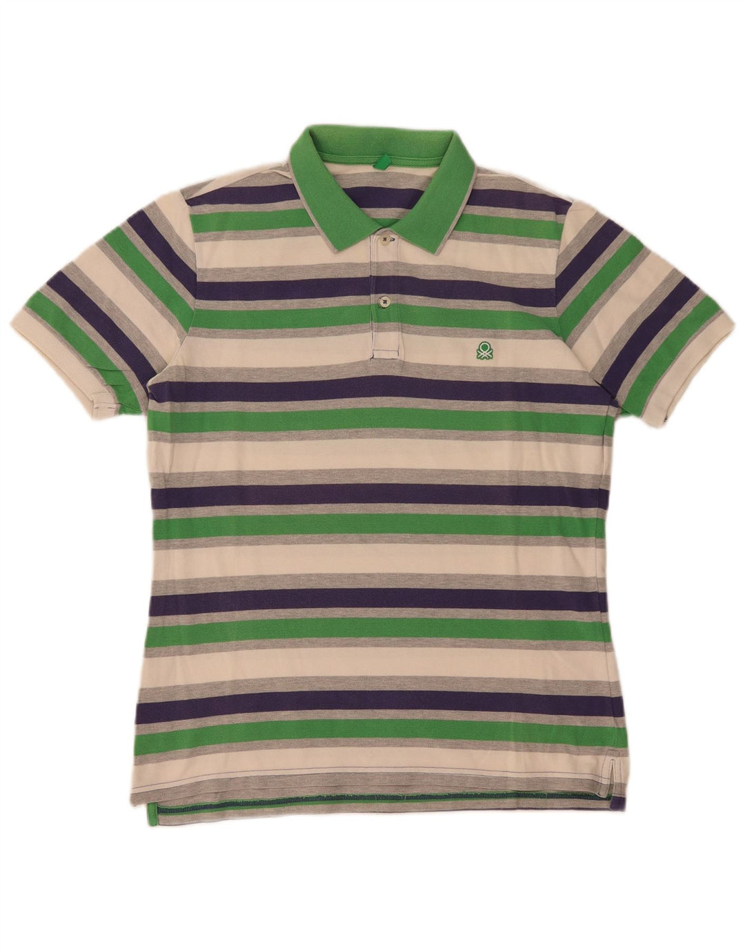 Benetton Herre Polo Shirt Medium Flerfarvet Stribet
