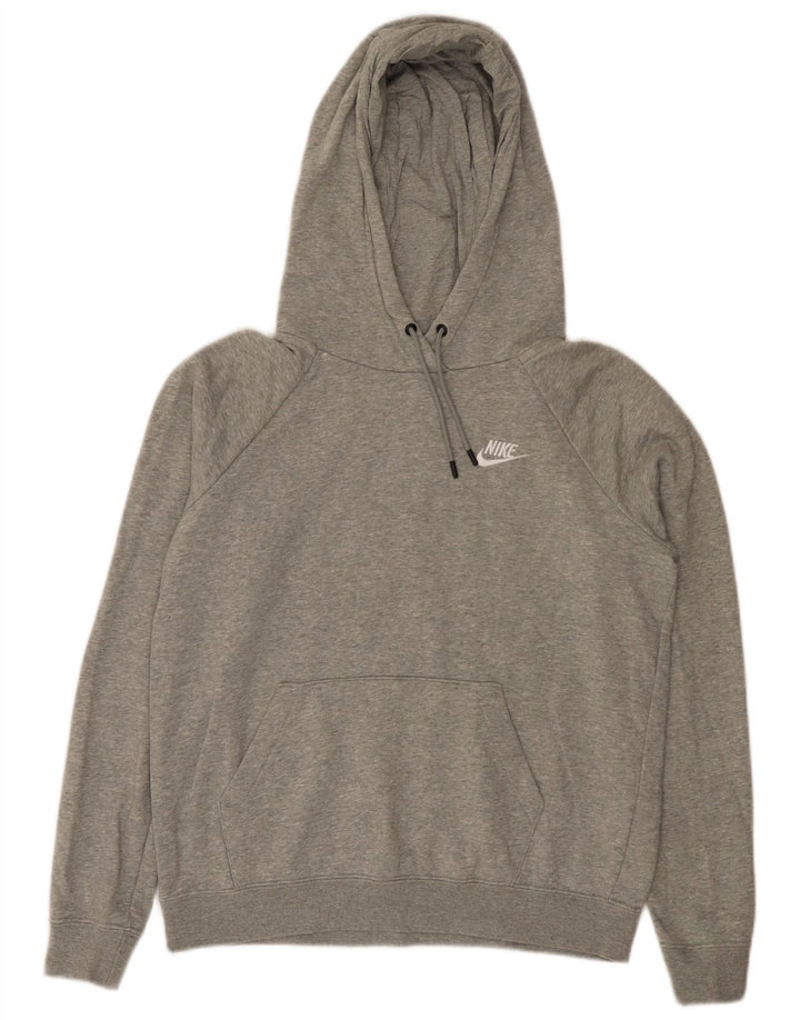 Nike Dame Oversized Hoodie Jumper UK 10 Small Grey Bomuld