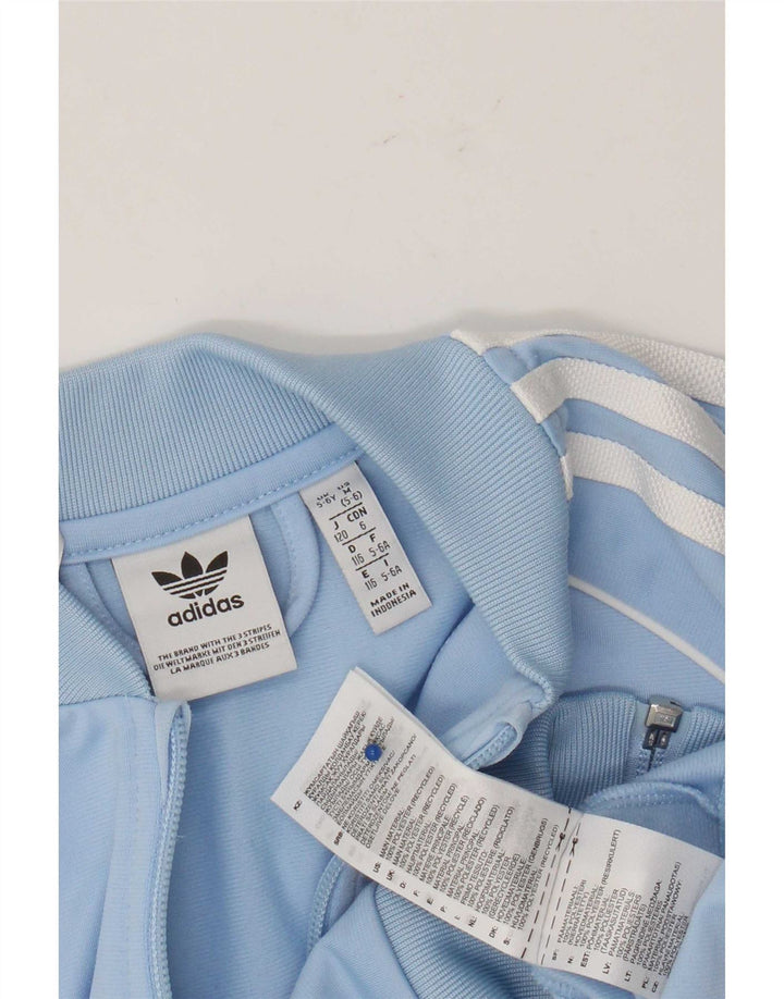 Adidas Drenge Træningsdragt Topjakke 5-6 År Blå Polyester