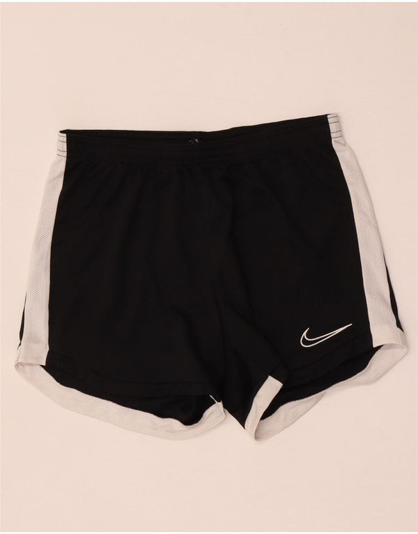 Nike Womens Dri Fit Regular Sports Shorts UK 10 Small Black Colourblock