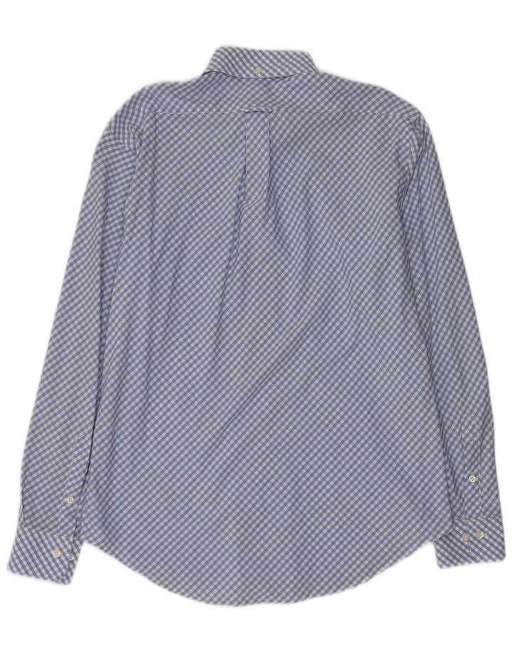 HENRY COTTONS Herreskjorte str. 40 Medium Blue Gingham Cotton