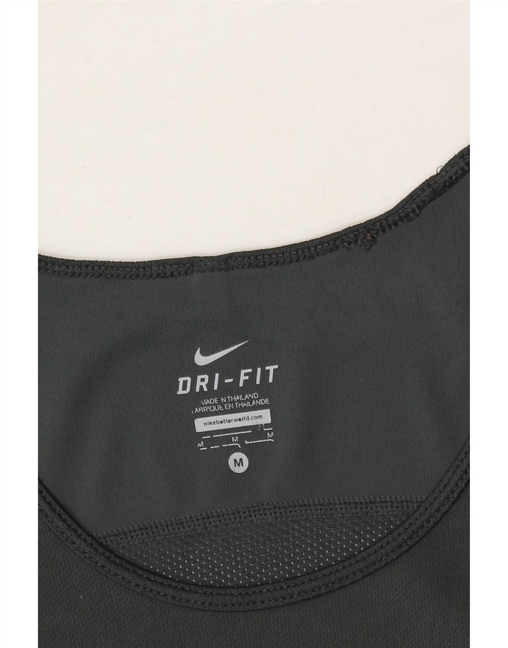 NIKE Womens Dri Fit Vest Top UK 14 Medium Grey Colourblock Polyester Vintage Nike and Second-Hand Nike from Messina Hembry 