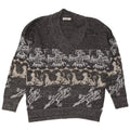 Marco Pecci Herre V-hals sweater UK 40 Medium Grey Fair Isle