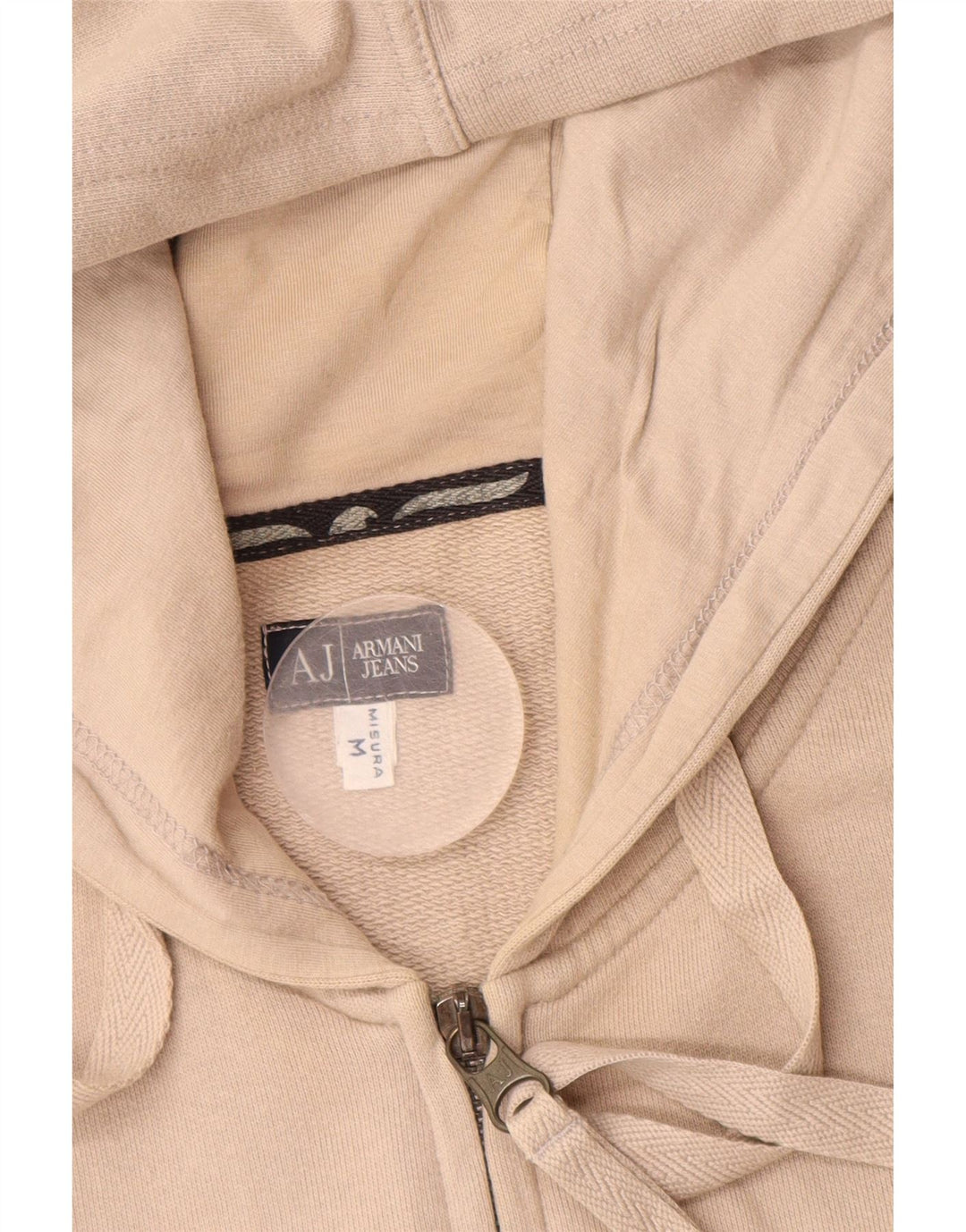 ARMANI JEANS Herre grafisk hættetrøje med lynlås Medium Beige Colourblock