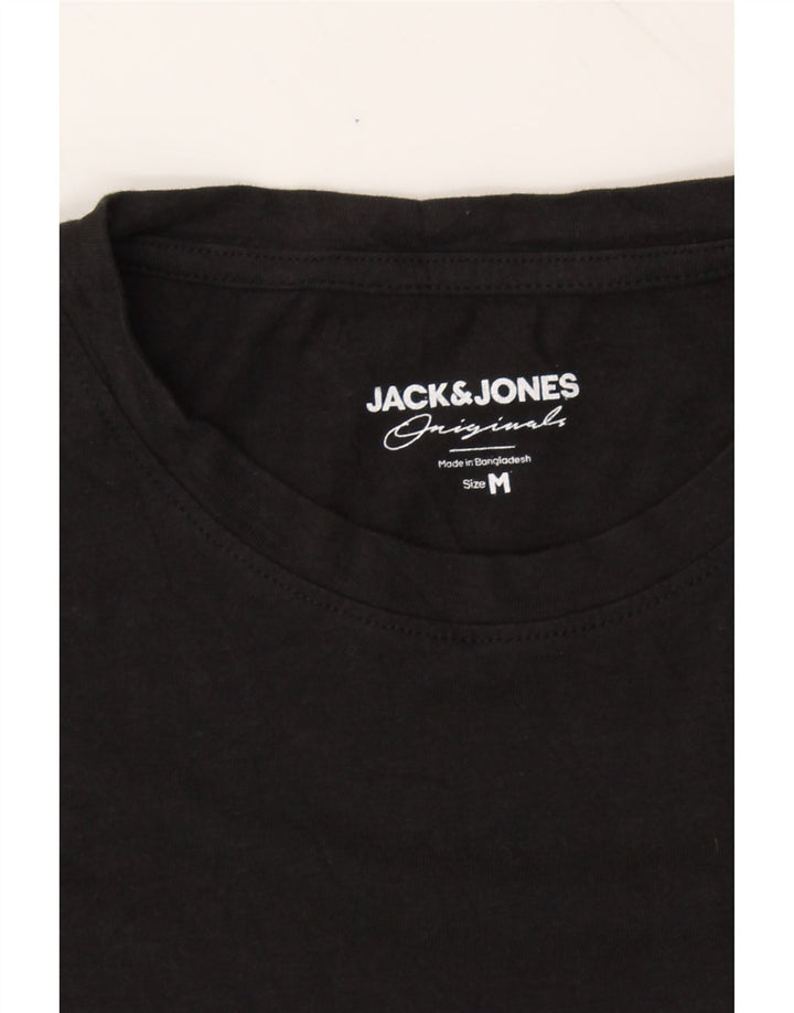 JACK & JONES Mens T-Shirt Top Medium Black Cotton Vintage Jack & Jones and Second-Hand Jack & Jones from Messina Hembry 