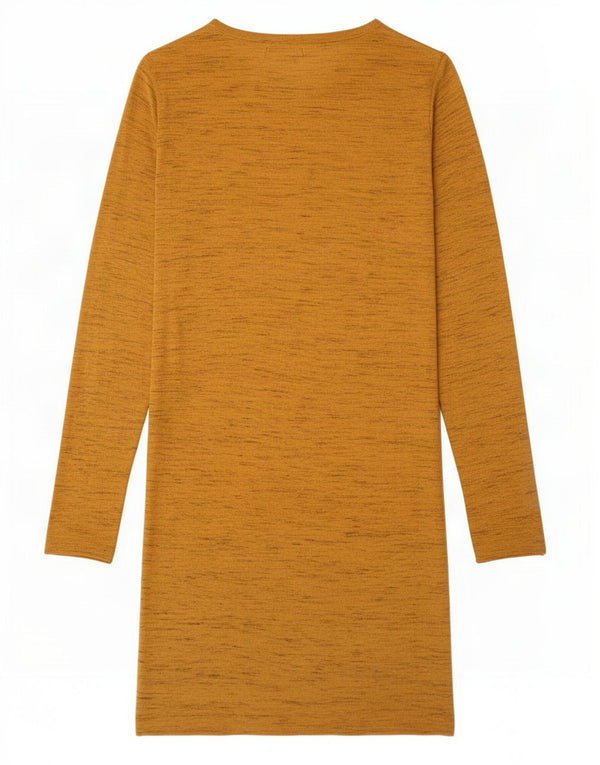 Zara Dame Langærmet Jumper Dress UK 10 Small Gul Flecked Polyester