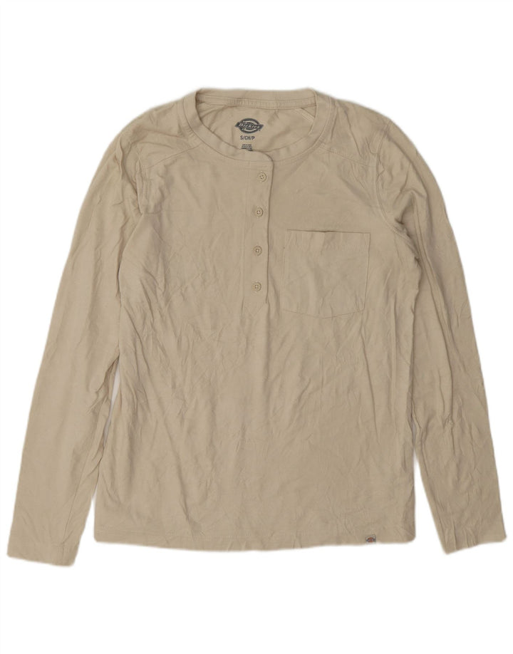 Dickies Dame Top Langærmet UK 10 Small Beige Bomuld
