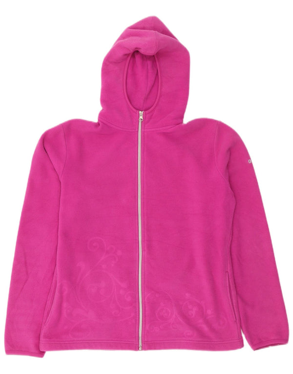 Brugi Dame Hætte Fleecejakke UK 14 Large Pink Paisley