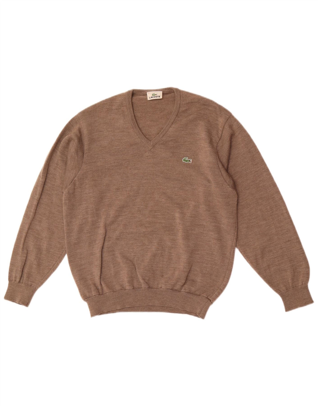 Lacoste Herre V-hals sweater str. 3 Lille Brun Ny Uld