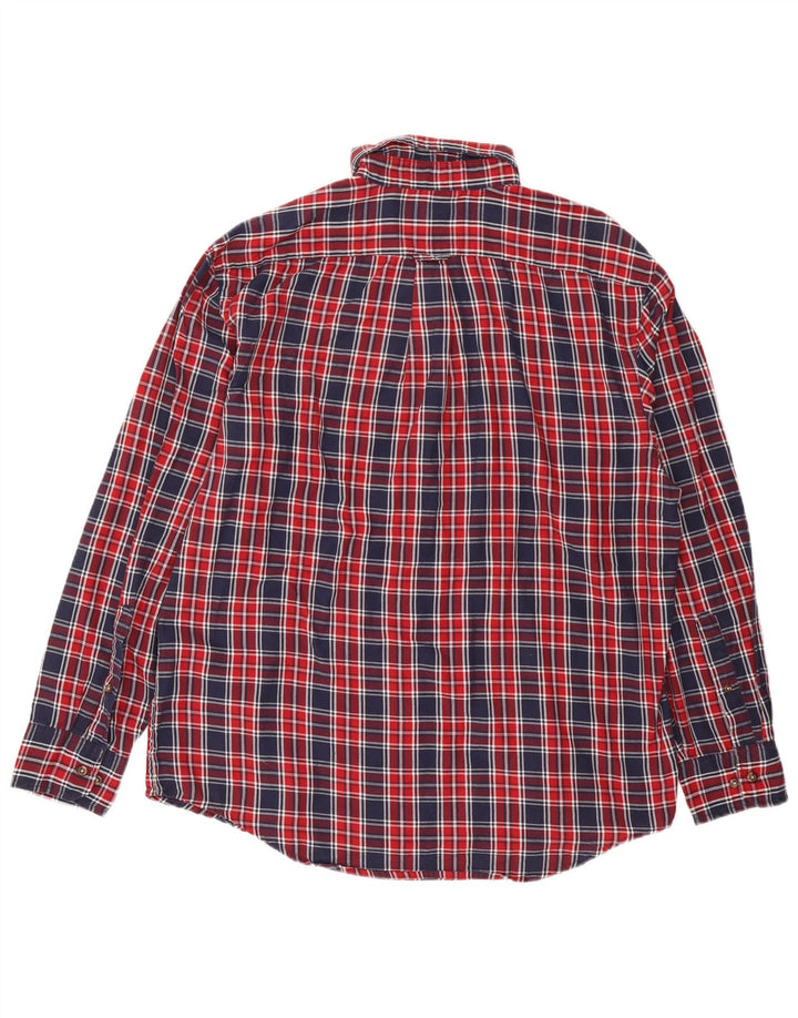 Izod Flanelskjorte til mænd Stor marineblå ternet bomuld