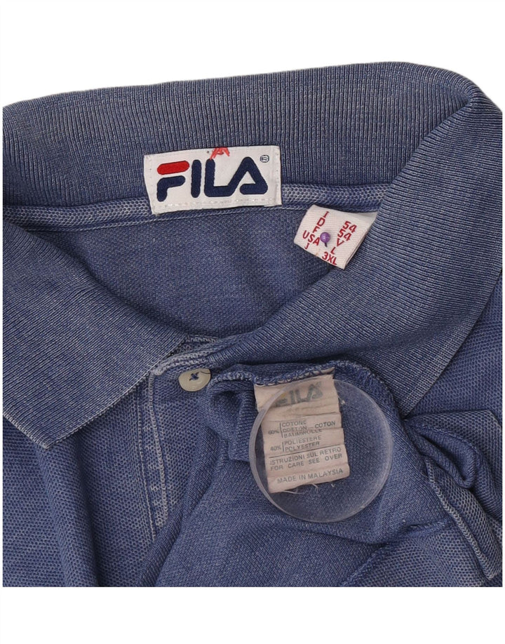 Fila Herre Polo Shirt IT 54 XL Marineblå Bomuld
