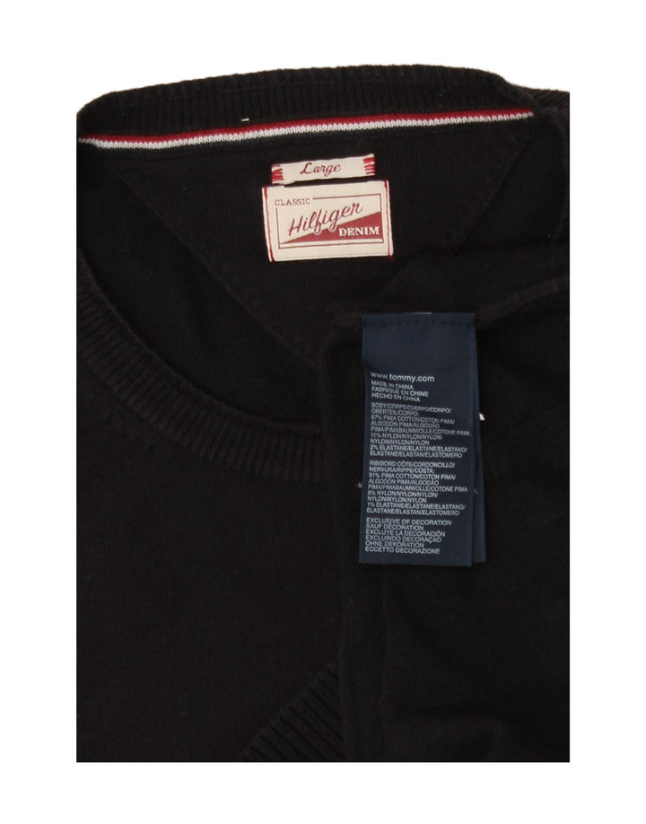 Tommy Hilfiger Herre Crew Neck Jumper Sweater Large Sort