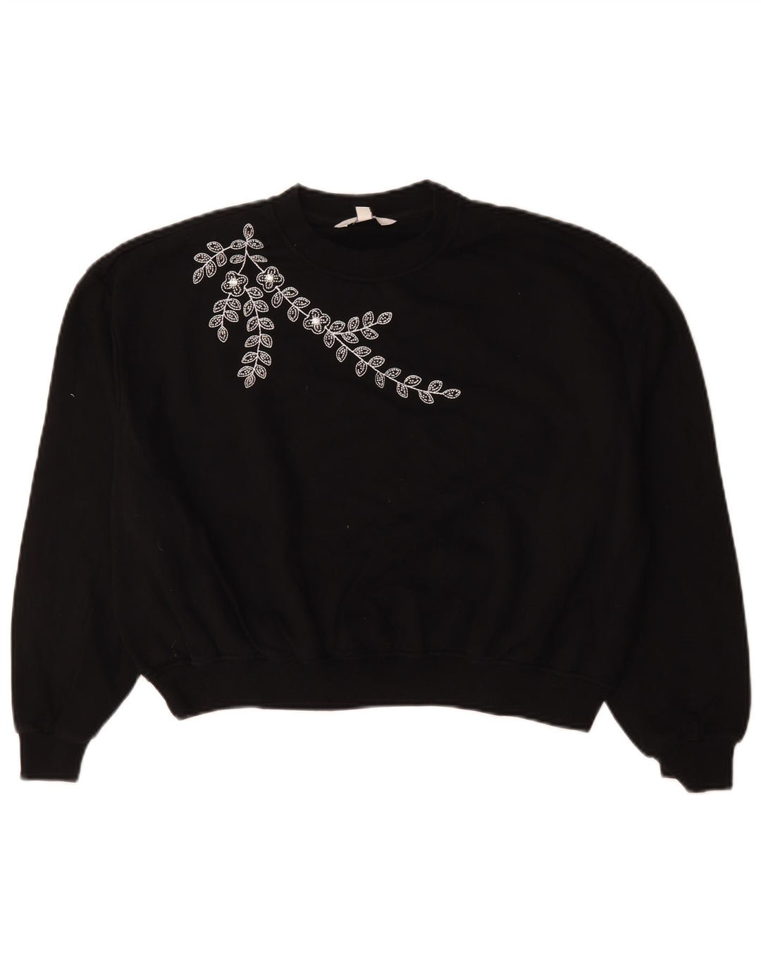 Marks & Spencer Dame Oversized Sweatshirt Jumper UK 10 Small Black Floral