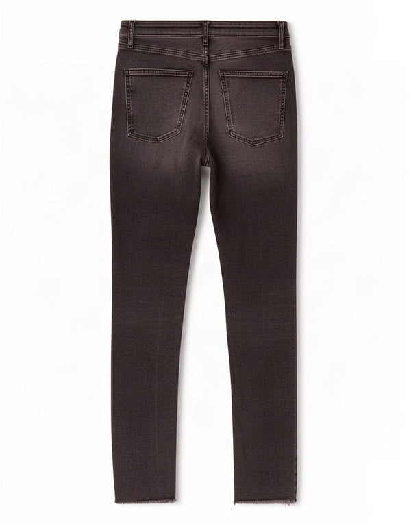 Zara Dame Højtalje Skinny Jeans EU 38 Small W28 L29 Sort Bomuld