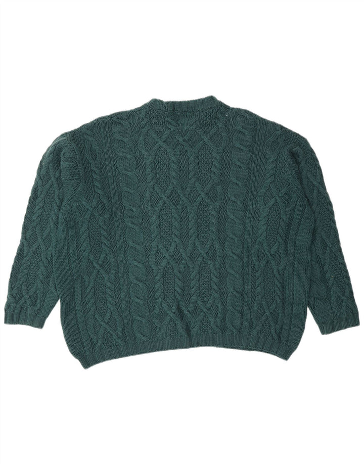 Marks & Spencer Herre sweater med rund hals XL Grøn Ny uld
