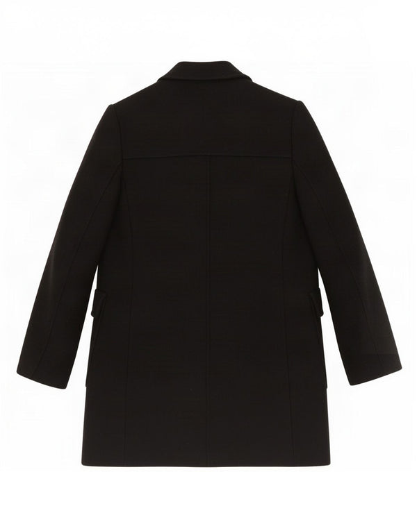 Zara Dame Dobbeltradet Frakke UK 6 XS Sort Uld