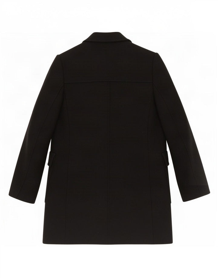 Zara Dame Dobbeltradet Frakke UK 6 XS Sort Uld
