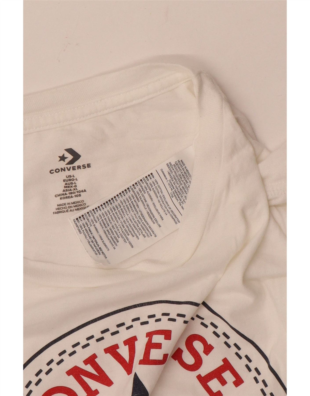 Converse Grafisk T-shirt top til mænd, stor hvid bomuld