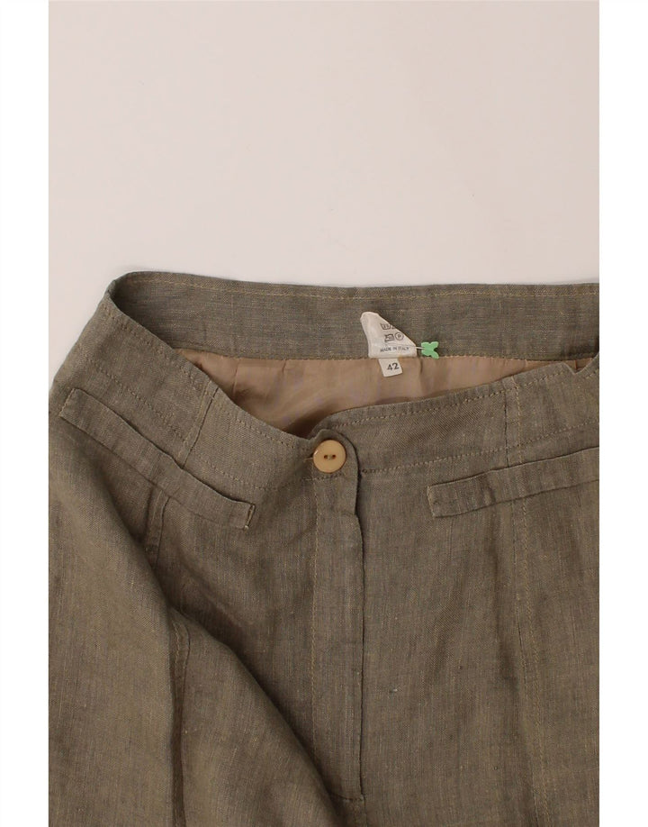 VINTAGE Womens Straight Skirt IT 42 Medium W28  Beige Linen Vintage Vintage and Second-Hand Vintage from Messina Hembry 
