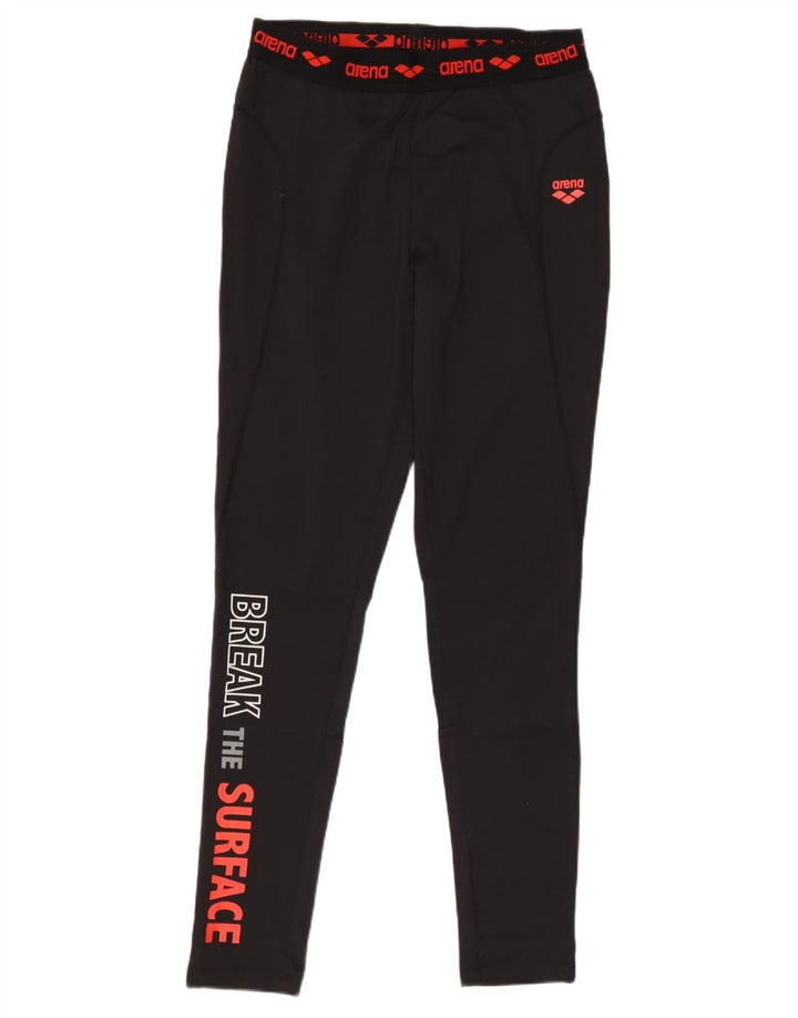 Arena Dame Grafiske Leggings UK 12 Medium Sort Polyester