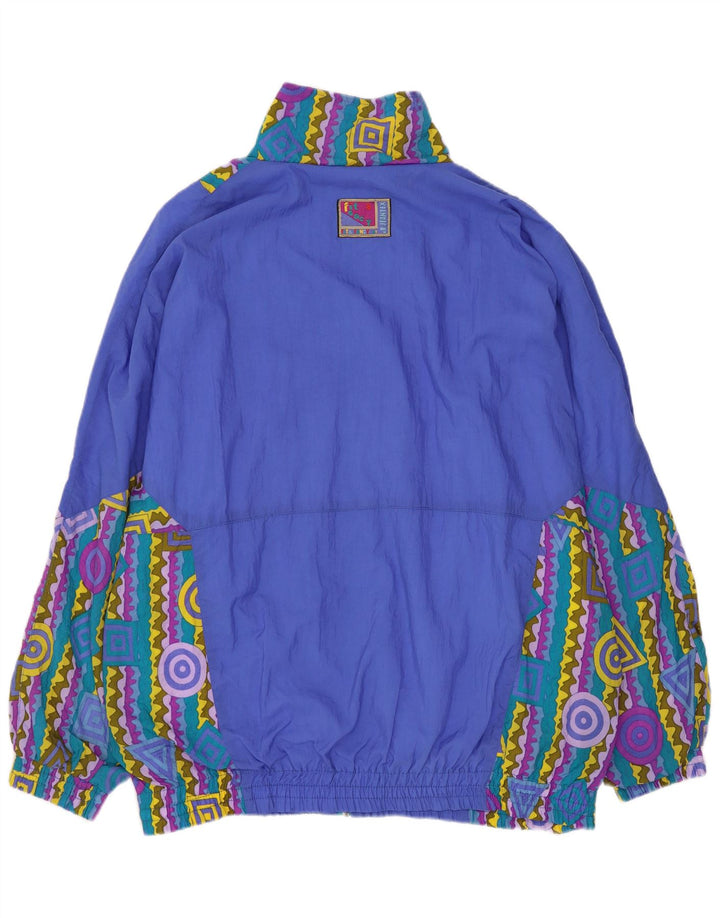 J Jeantex Herre Loose Fit Fuld træningsdragt Medium Blue Geometrisk Polyamid