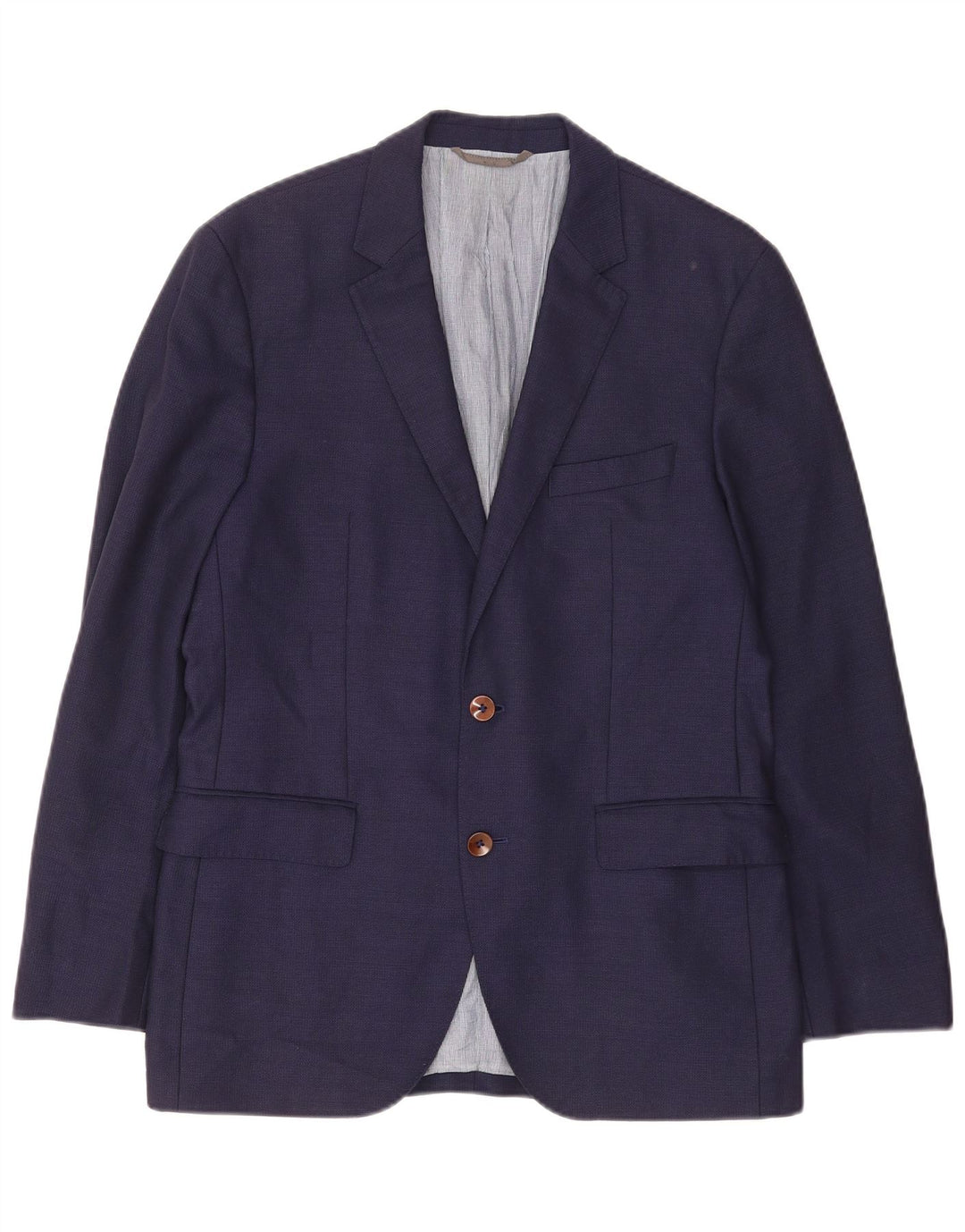 Hugo Boss Herre 2-knaps blazerjakke EU 48 Medium Navy Blue Virgin Wool